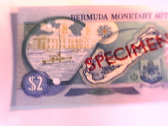 Bermuda 2000 Two Dollar SPECIMEN note Choice Crisp Uncirculated.