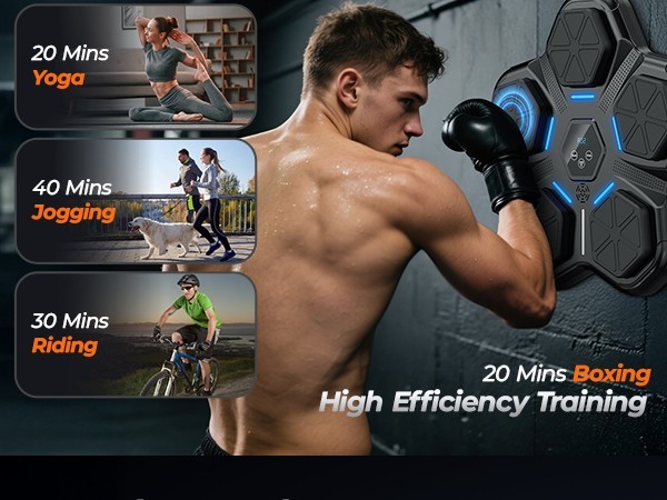 HTM Music Boxing Machine, Interactive Punching Trainer 9 Modes & Boxing Gloves