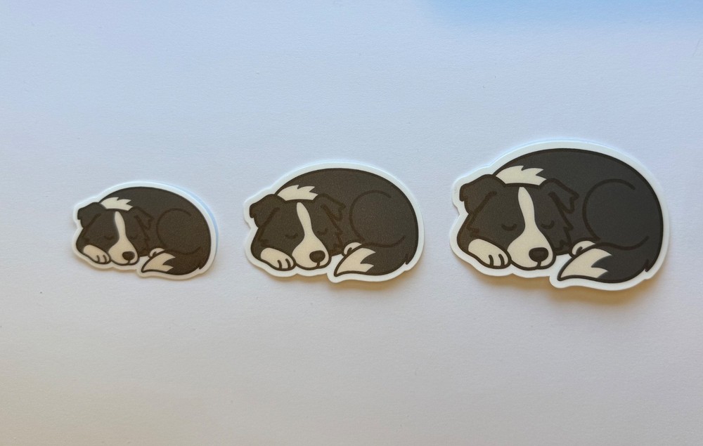 Border Collie (Black and White) Sleeping Sticker