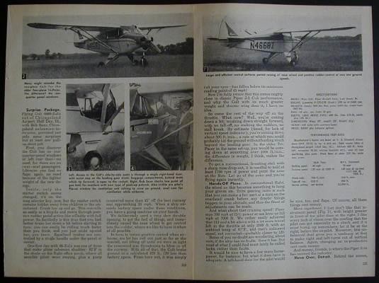 PIPER COLT utility trainer 1962 Cockpit Test Report