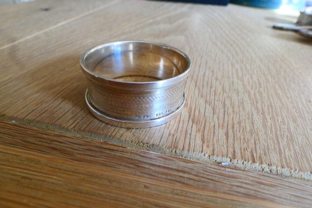 etched Silver Napkin ring