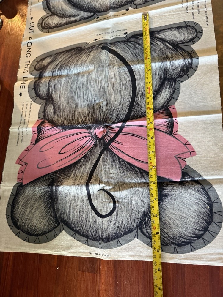 Vintage Cut And Sew Fabric Pattern Stuffed Mouse Toy