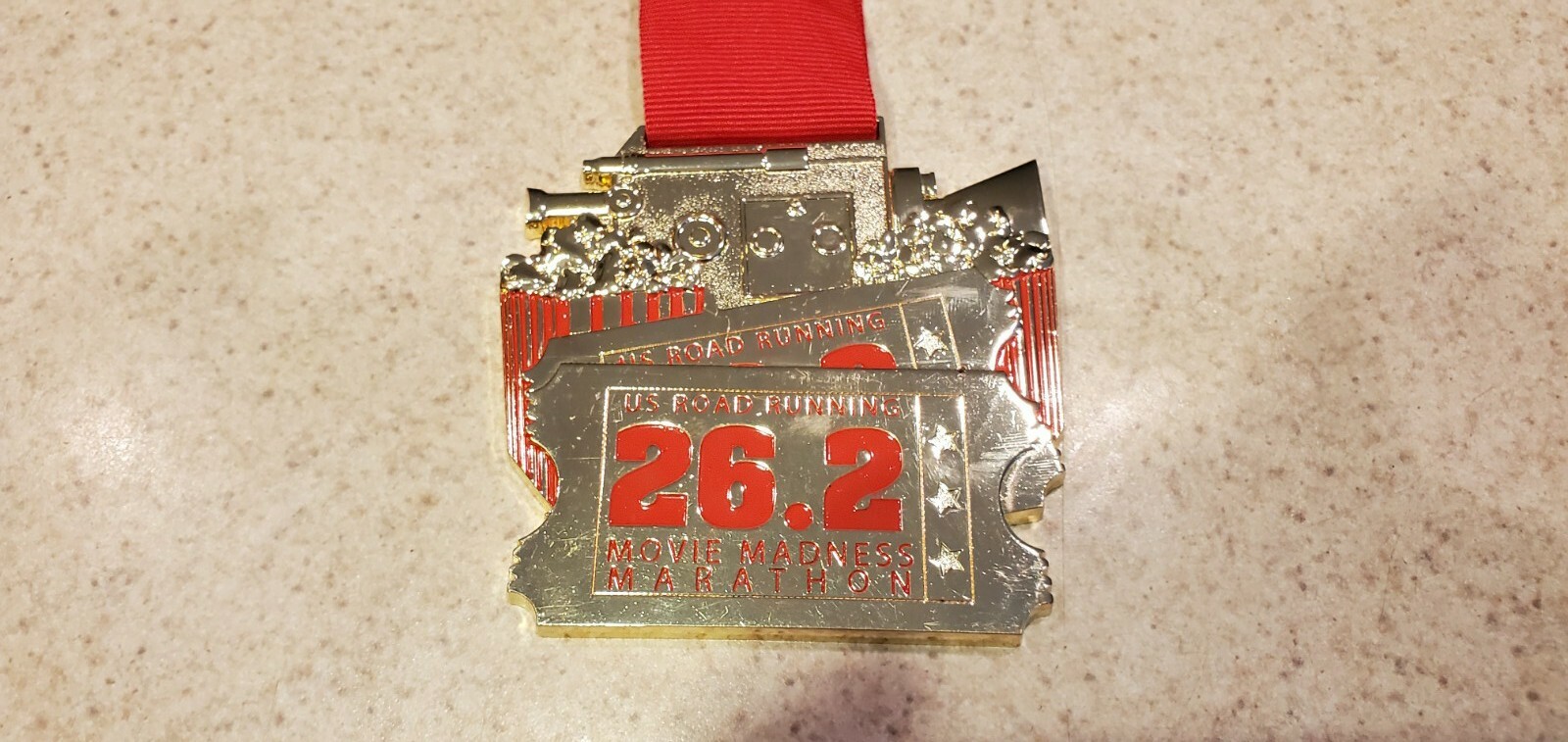 US Road Running 26.2 Movie Madness Marathon medal heavy run - free shipping