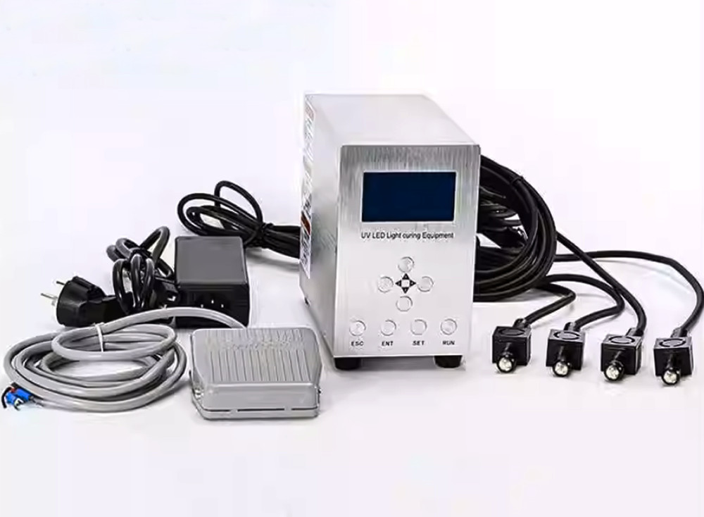 110V/220V Shadowless Adhesive 4-Channel UV LED Point Light Source Curing Machine