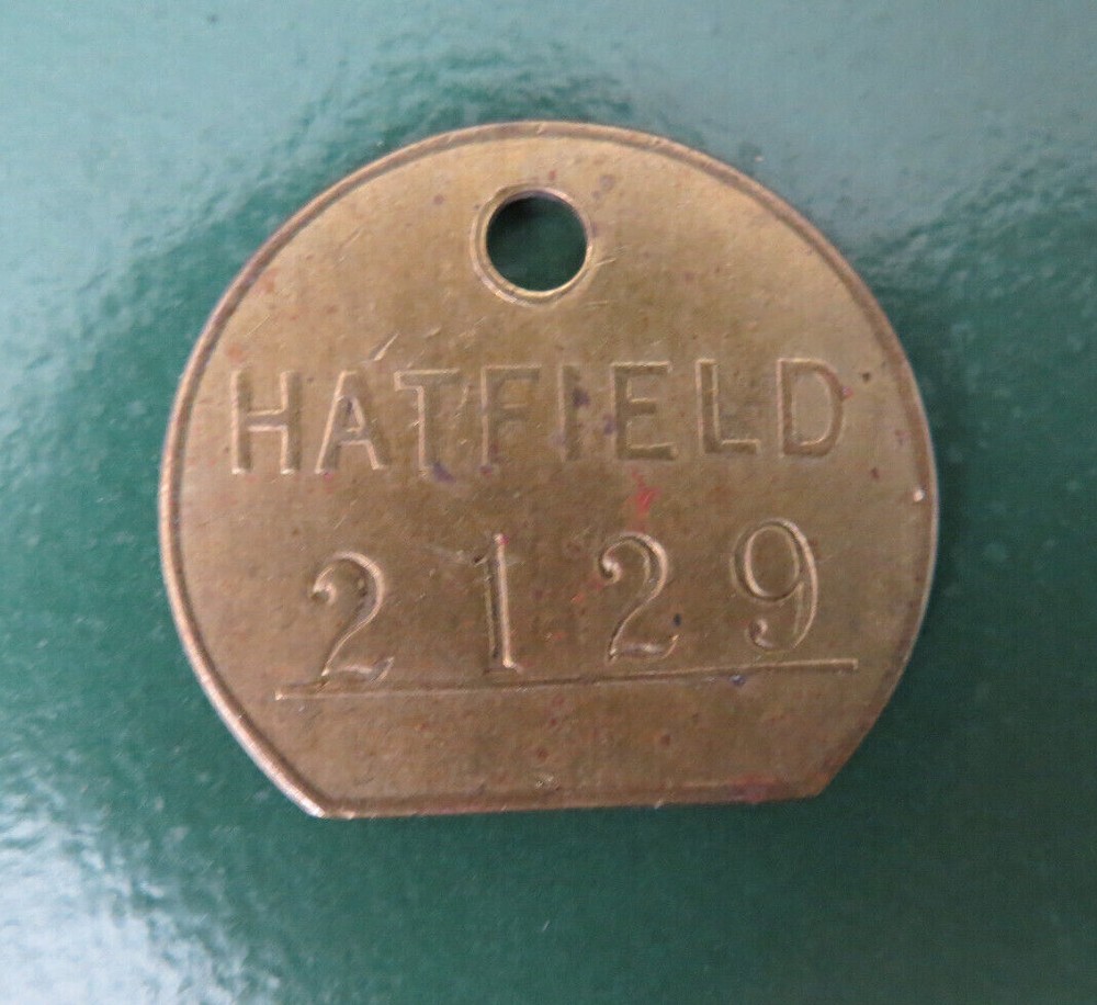 HATFIELD Colliery Pit Check / Tally - marked HATFIELD 2129