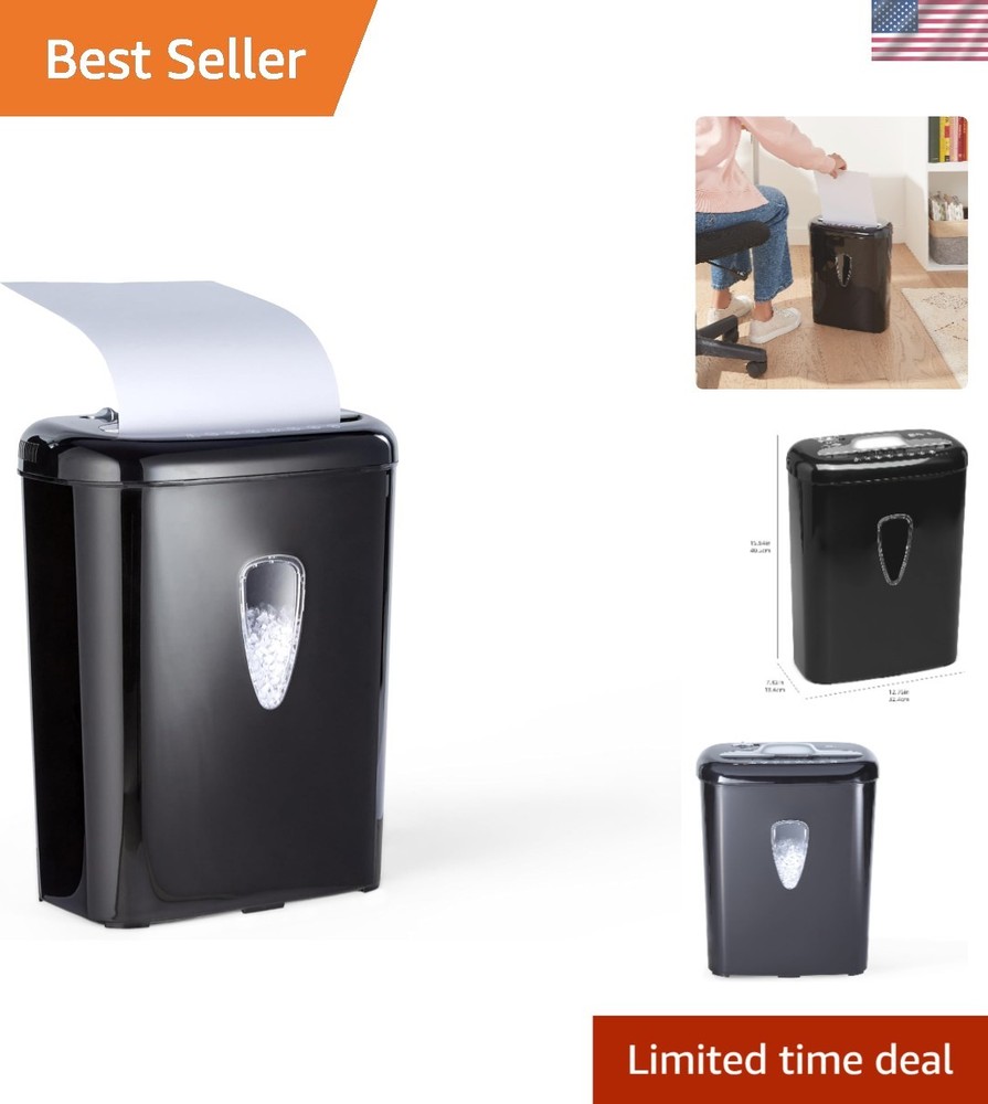 Compact Micro-Cut Shredder, 6-Sheet Capacity, 4.1 Gallons - Secure Your Privacy