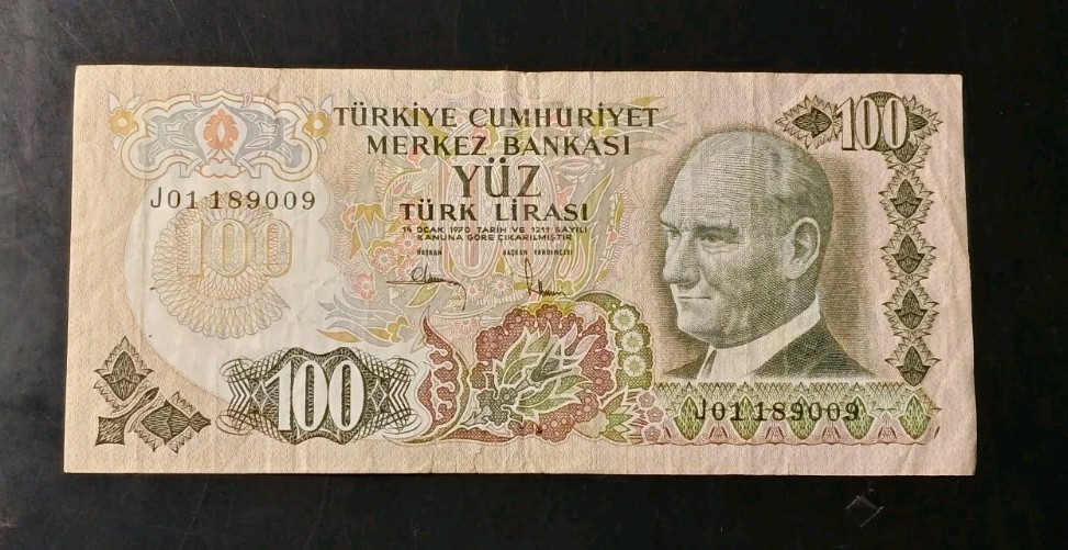 TURKEY NOTE 100 LIRA  Banknote