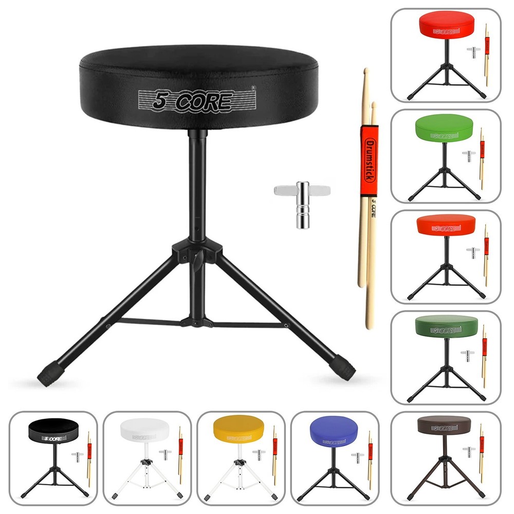 5 Core Drum Throne 3" Padded Comfortable 330Lb Capacity Drummer Stool Adjustable