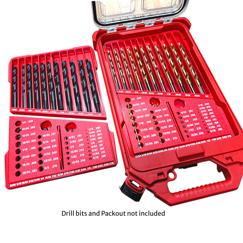 Drill Bit Organizer compatible with Milwaukee Packout