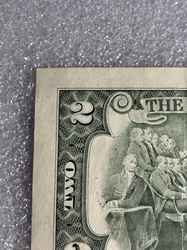1995 Us $2 Dollar Error Note Ink Bleeds , Miscut Excellent Condition ￼