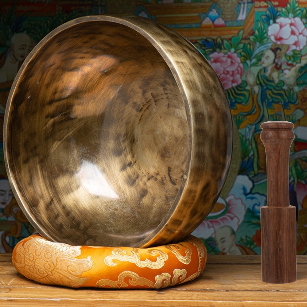 Wooden Mallet Coffee Color Singing Bowl Sound Therapy Accessory Tool
