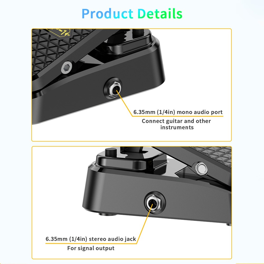 Volume Expression Guitar Effect Pedal Dual Control Silent Stereo Interface D3G2