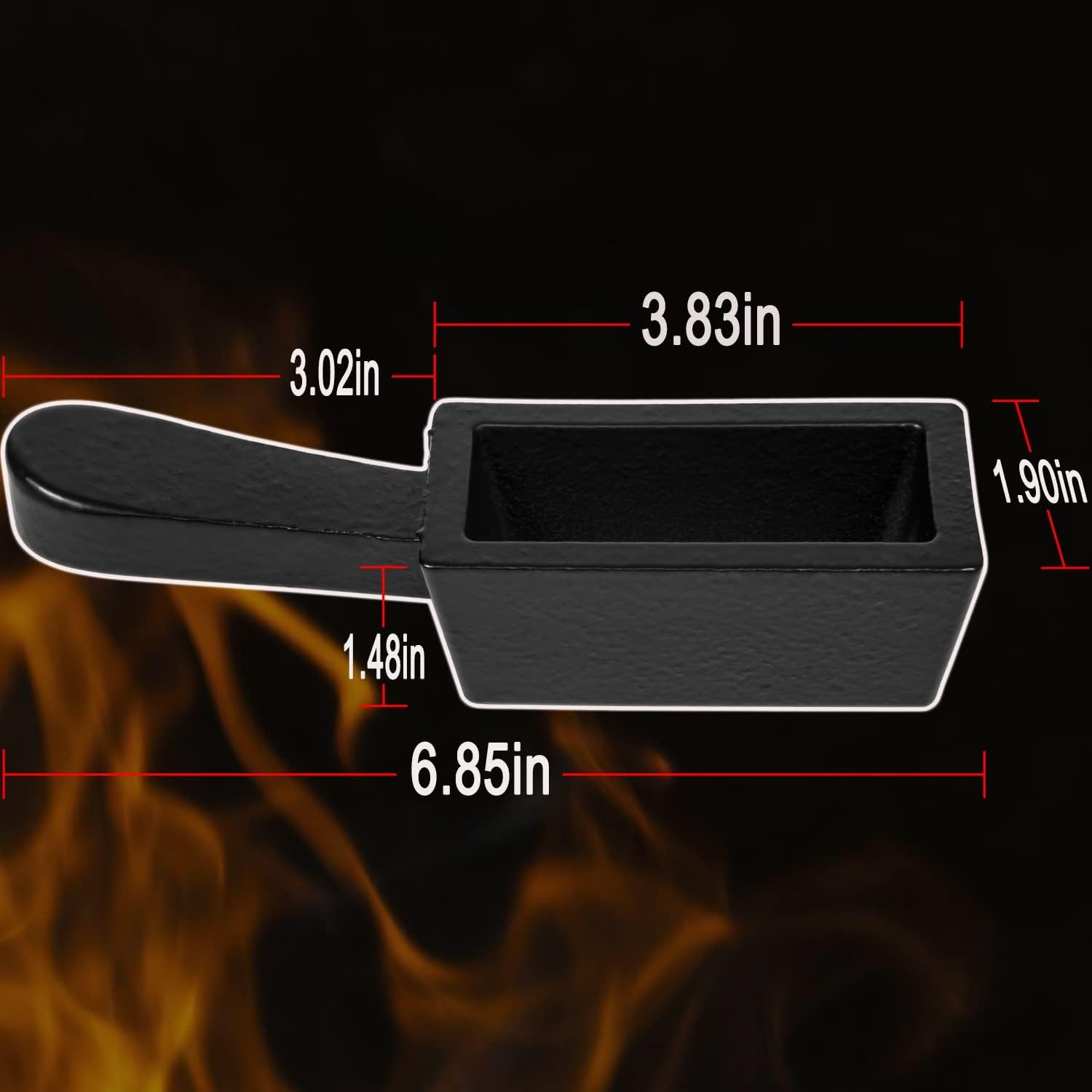 25 oz Gold Bar Loaf Cast Iron Ingot Mold for Custom Smelting Pouring Melting