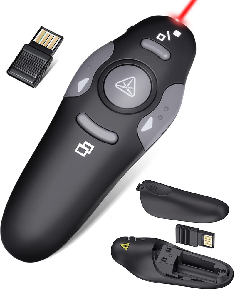 Wireless Presentation Clicker for PowerPoint Presentations, USB Dongle Presen...