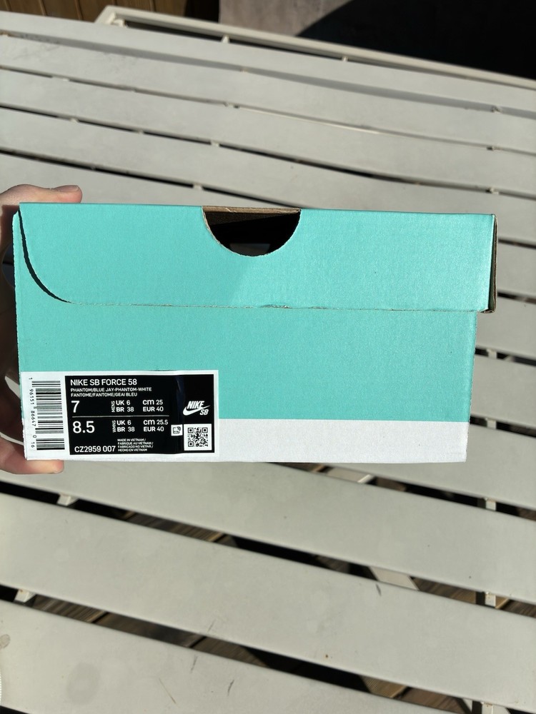 Nike SB Force 58 Phantom Blue Jay Size 7 Used with box
