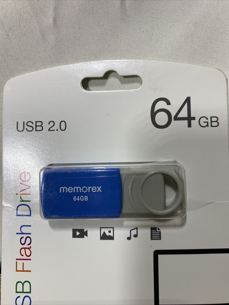 Memorex 64GB USB 2.0 Flash Drive Blue / NEW