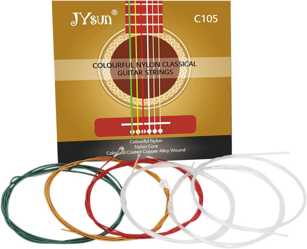 Colorful Classical Guitar Strings 3 Full Sets Clear Nylon for E-1St B-2Nd G-3Rd