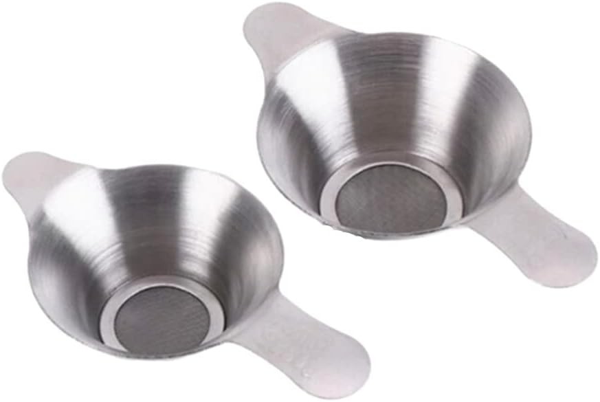 2-Pack Stainless Steel Tea Strainer Funnel Mini Fine Mesh Infuser 2 Sizes