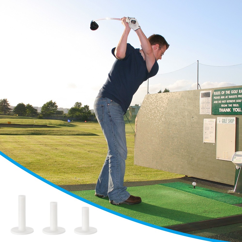 6Pack 3.5" Rubber Golf Tee Tall Training Driving Range Tee Stable White