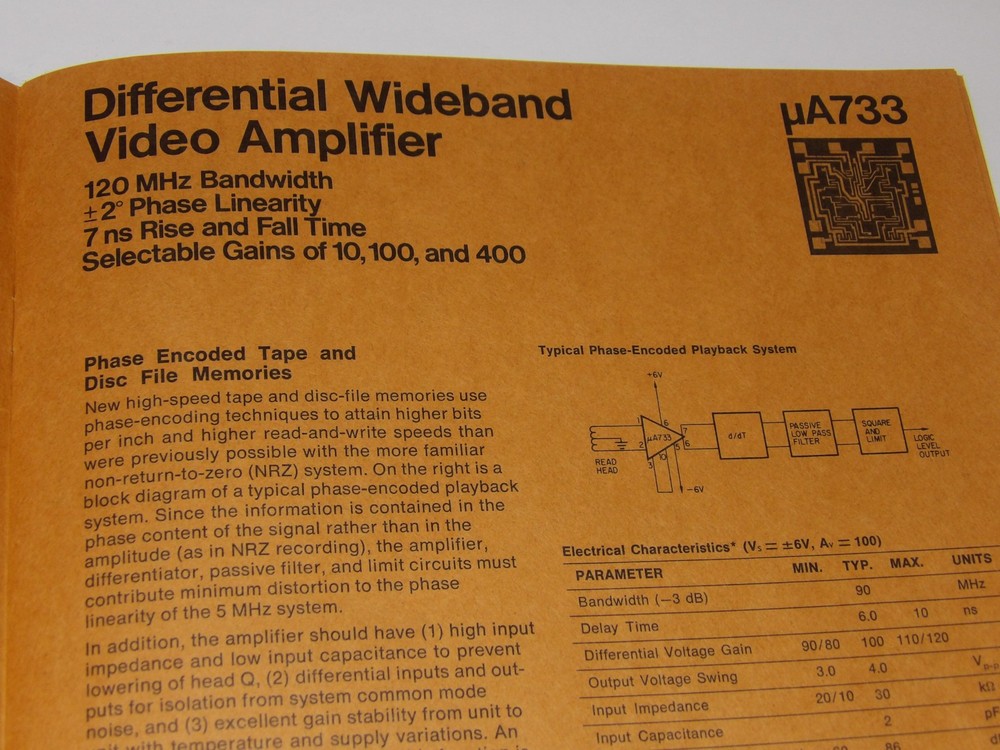 1968 FAIRCHILD SECOND GENERATION LINEAR INTEGRATED CIRCUITS BROCHURE/APPLICATION