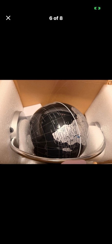 Magnetic Floating Tabletop Globe Black and White Rotating Decorative