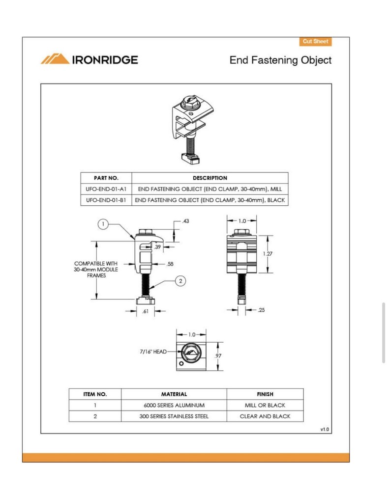 ( 40) IronRidge EFO End Fastening Object