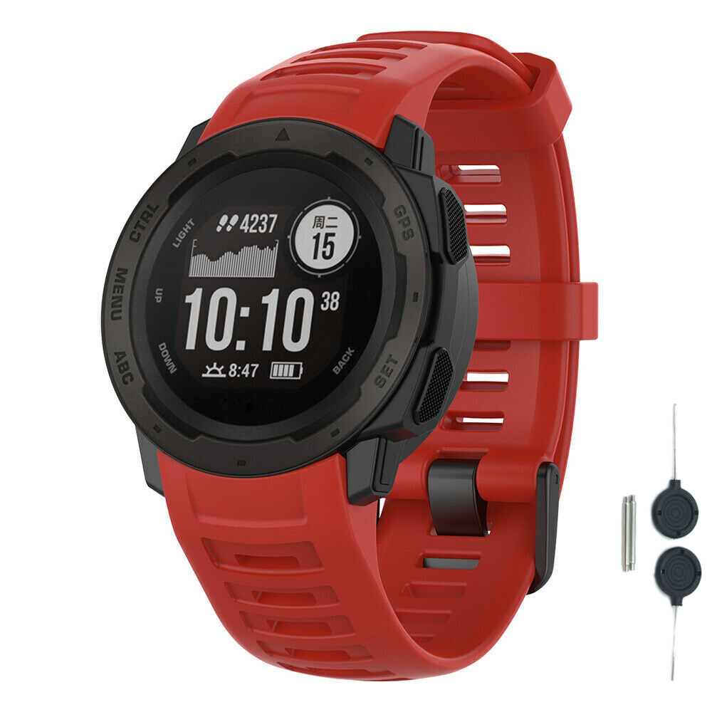 Replacement Silicone Rubber Watch Strap Band With Tool for Garmin instinct