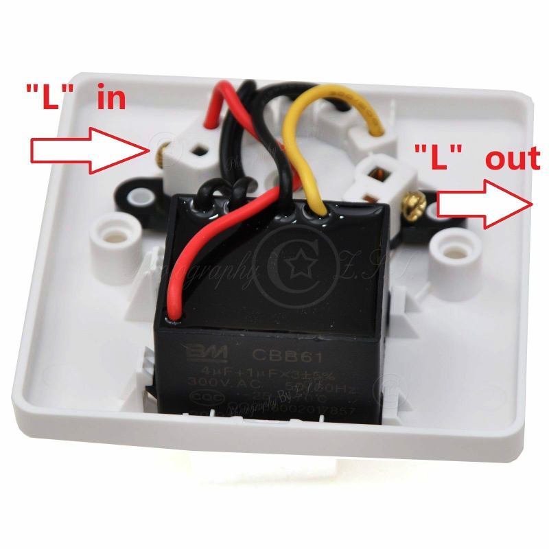 Upgraded 5Gear Capacitive Vintage Ceiling Fan Speed Controller Wall Mount Switch