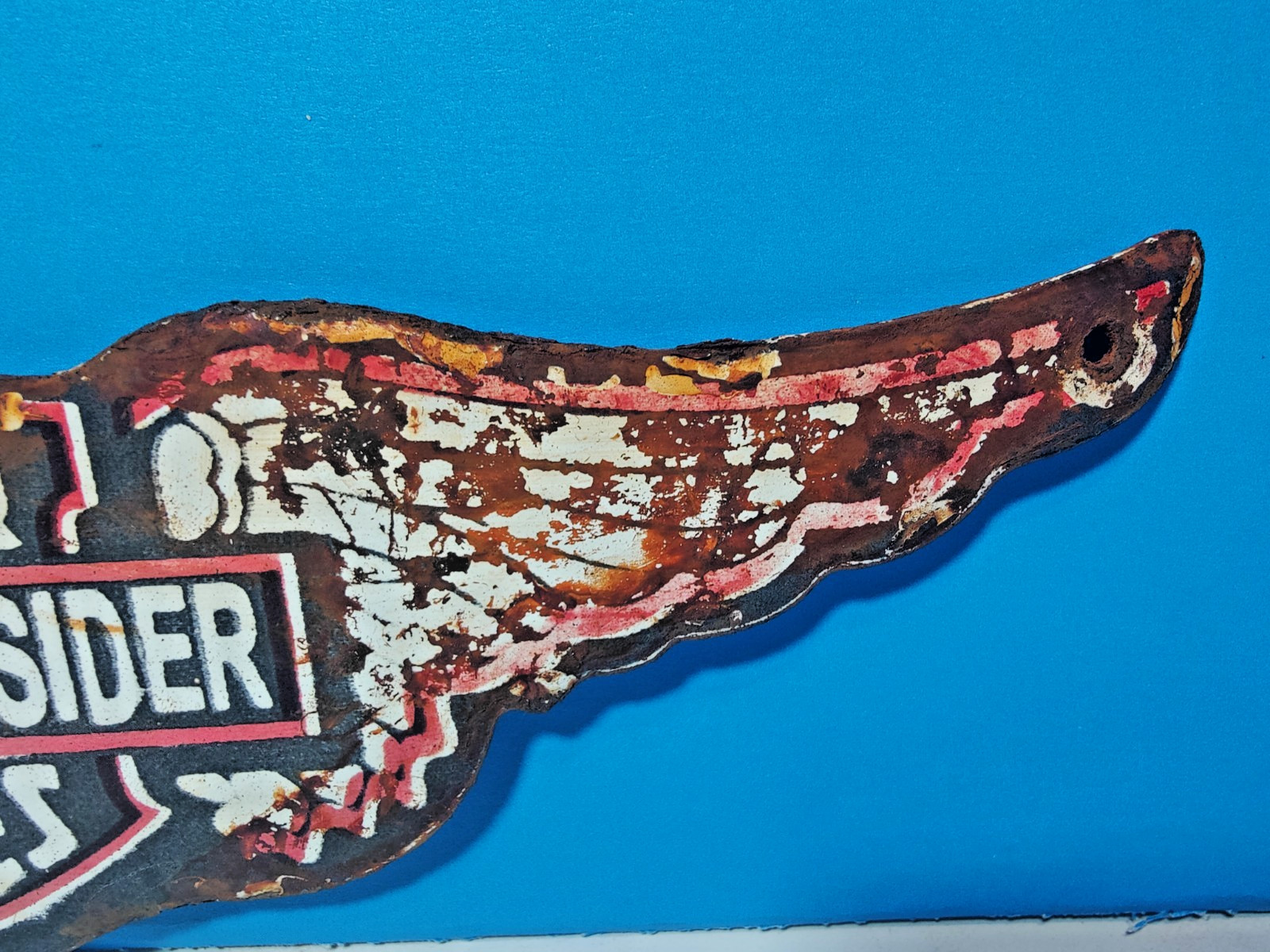 Vintage Harley Davidson Motor cycle Porcelain Enamel Bar Sign 10" x 3" Inches