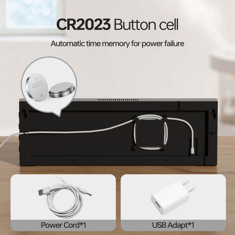 JALL 16.2" Large Digital Wall Clock with Seconds, Bluetooth Sync, A... Fast Ship