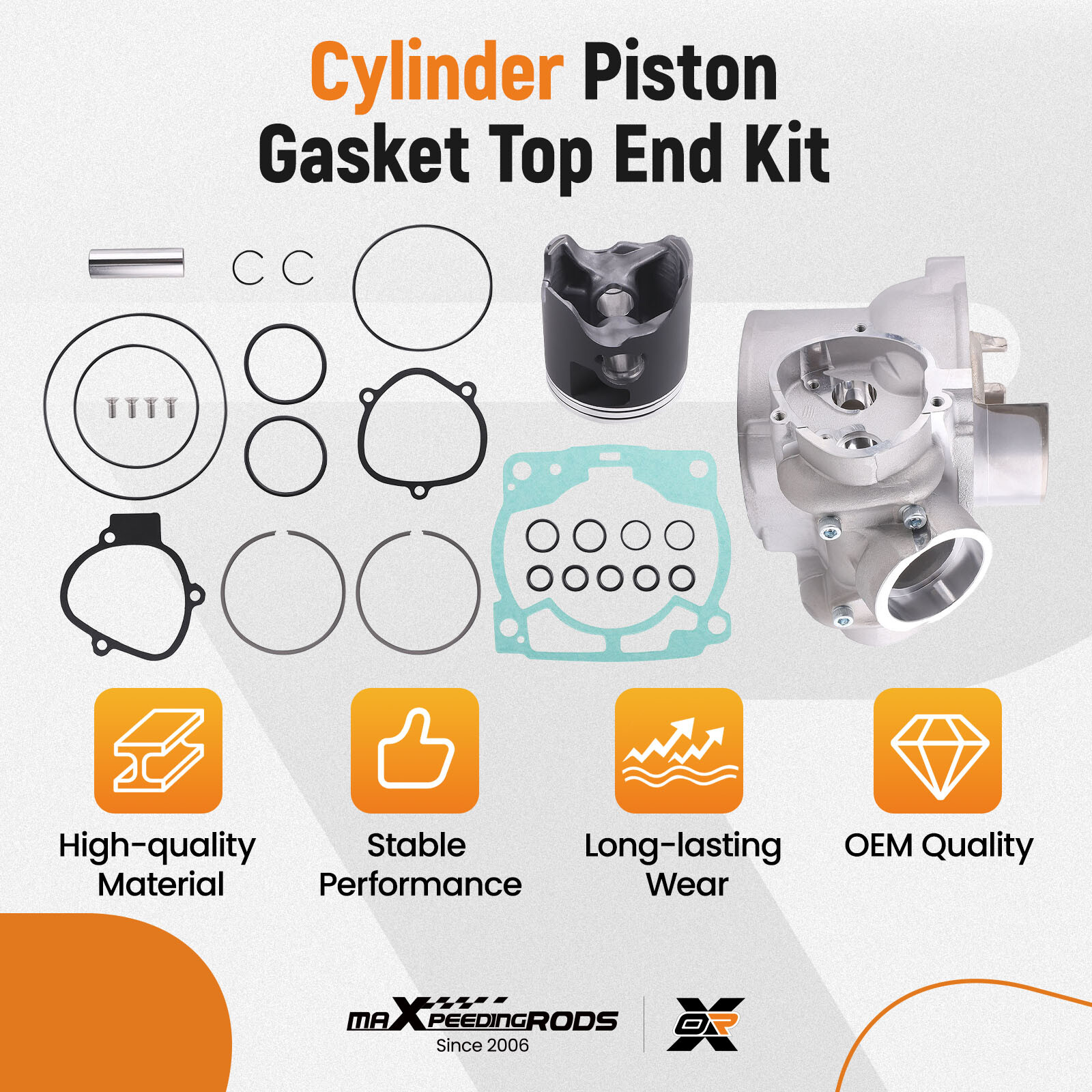 Piston Cylinder Gasket Top End Rebuild Kit For 300 XC 300 TE EXC XCW SX 2008-16