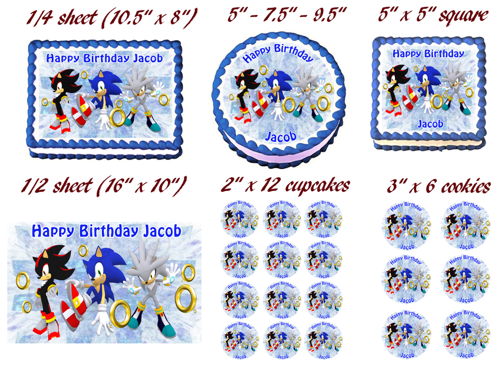SONIC THE HEDGEHOG Party Edible Cake topper image