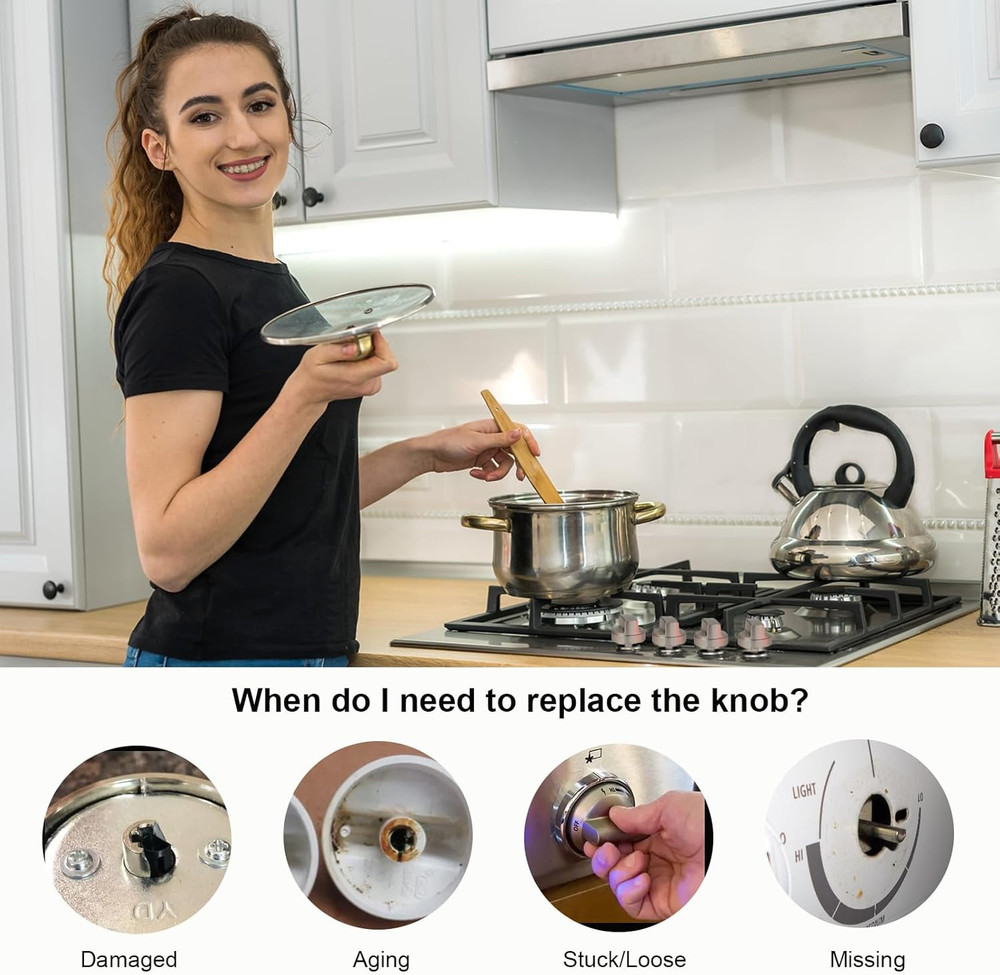 WB03X29354 Gas Stove Knobs Replacements, 5 Pack Cooktop Knobs Compatible with GE