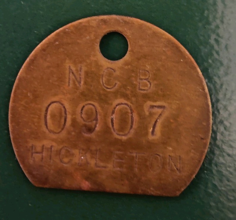Hickleton Colliery Pit Check Tally Token marked NCB Hickleton 0907