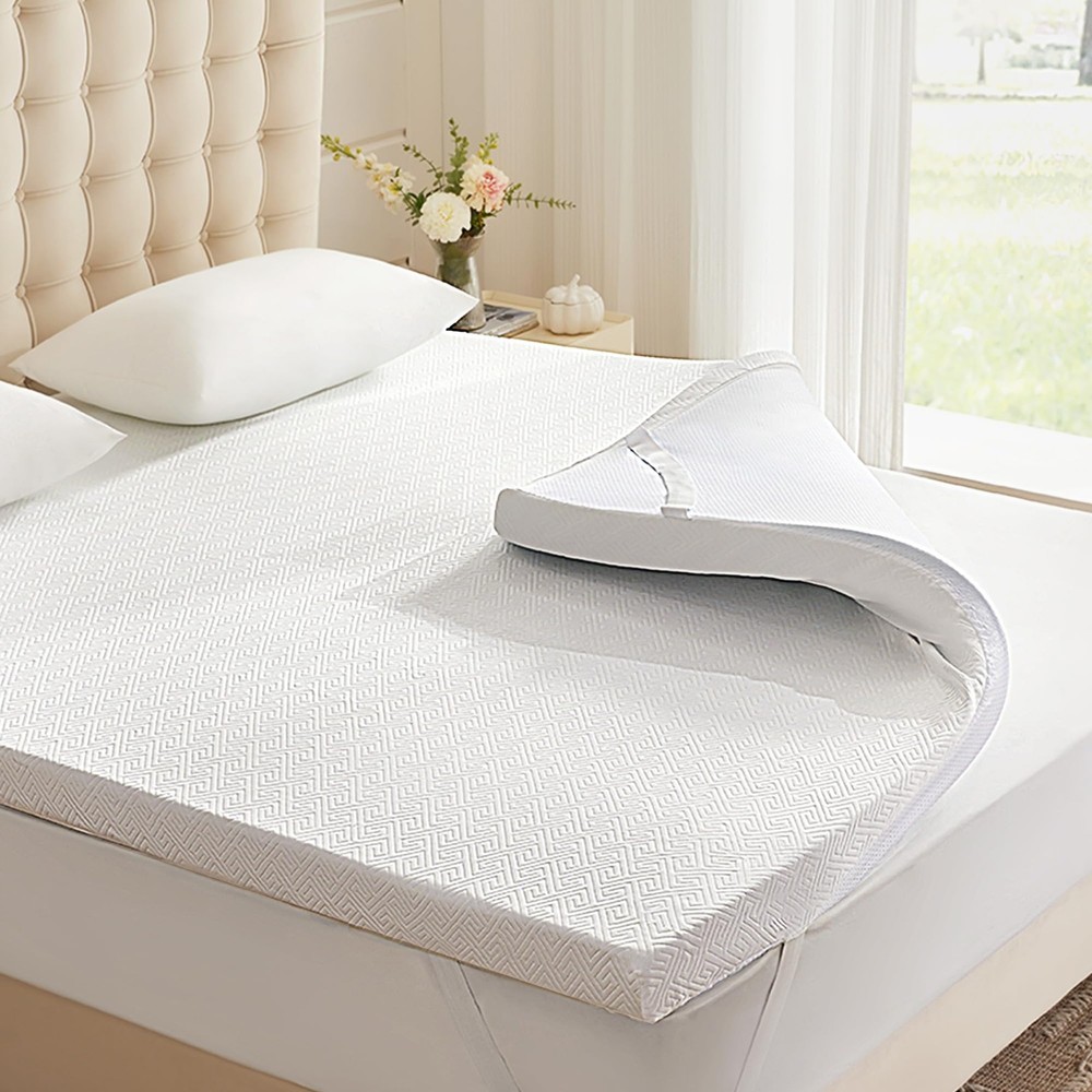 Eiayeebil 2 Inch Memory Foam Mattress Topper Twin, Memory Foam Pad with Remov...