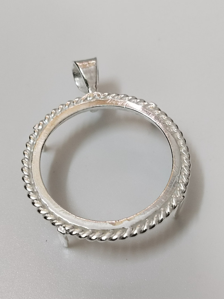 999 Sterling Solid Silver Purity 100% Coin Connector Blank Bezel