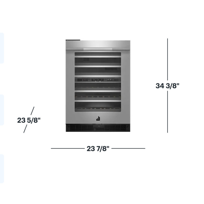 JennAir Rise 24 Inch Undercounter Dual Zones Wine Cooler - JUWFL242HL