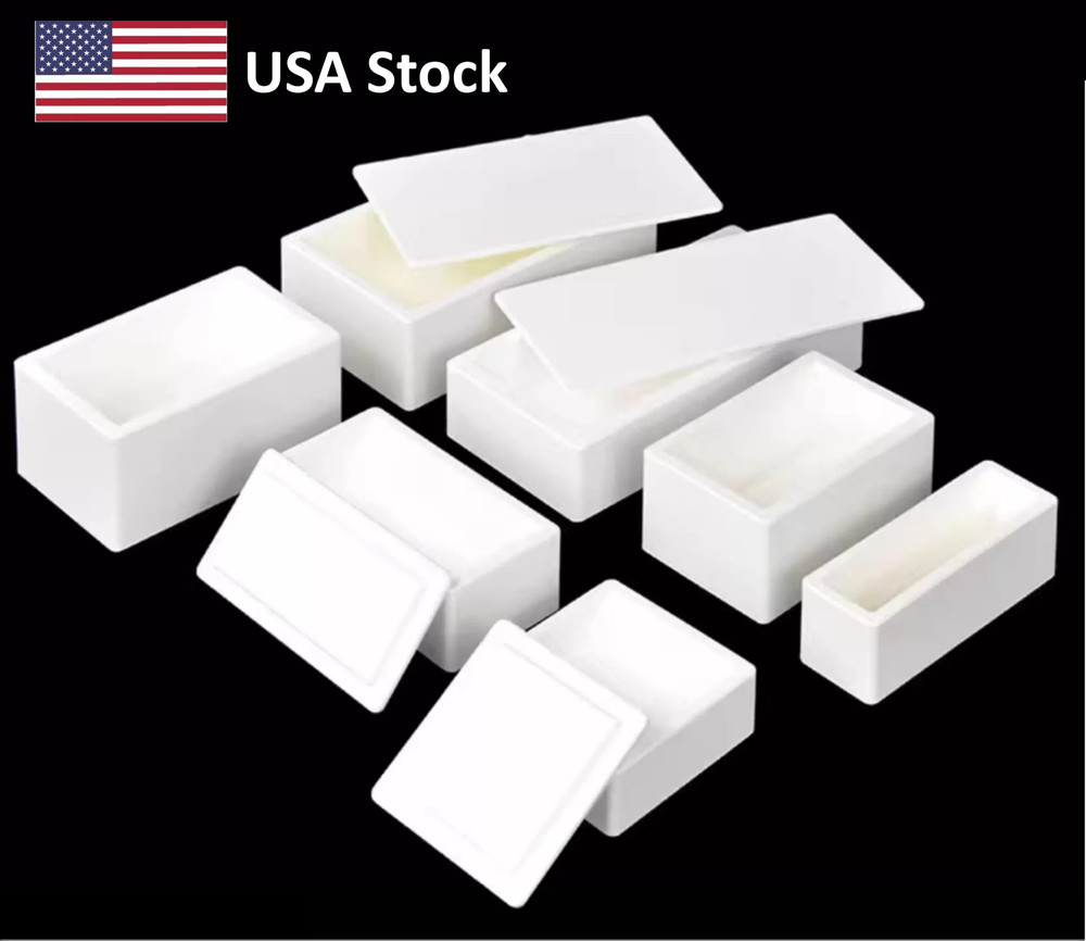 Magneium Oxide MgO Boat Rectangular Crucible 99% Pure with Lid