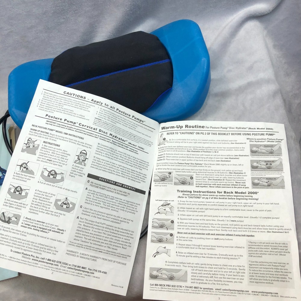 Posture Pump Disc Hydrator Professional Model 2000 Back Spine Corrector with Box