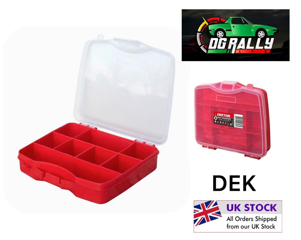 Dekton Mini 8 Compartment Storage Box Tool Organiser Case Screw Nail Nut Bolt