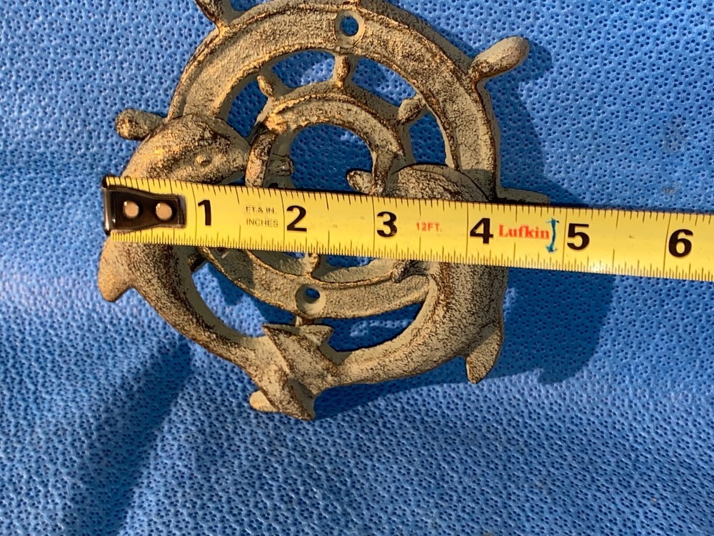 Cast Iron Dolphin Ship Wheel Door Knocker