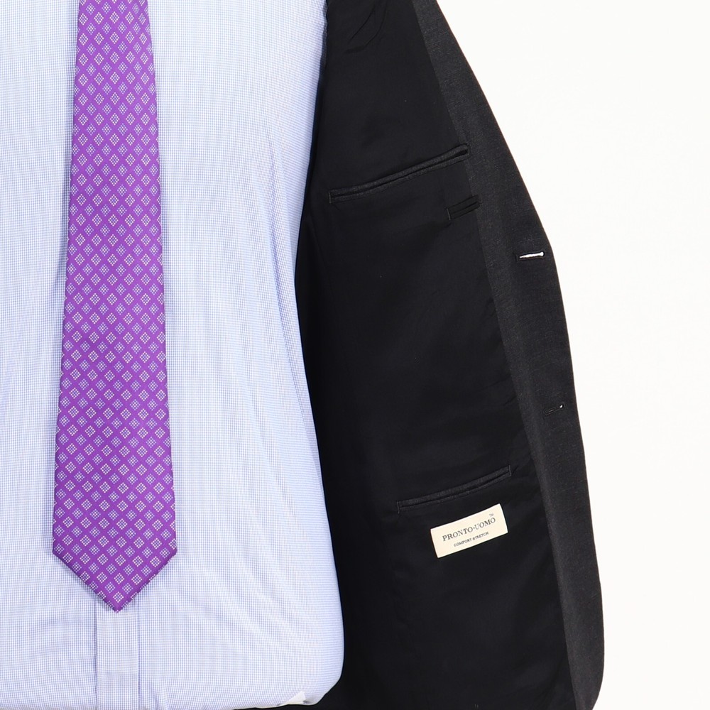 Pronto Uomo 40L Gray Sport Coat Blazer Jacket Solid 2B Wool