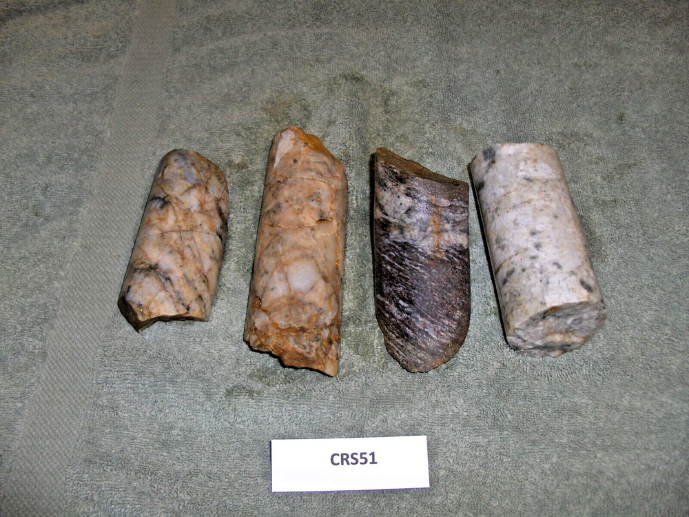 Split Core Samples From Alaska Gold Mine 4 Pieces Drill Core Samples CRS51