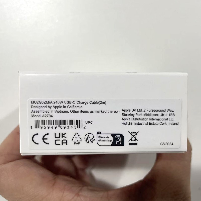 USB-C Woven Charge 240W Cable 2m OEM Openbox