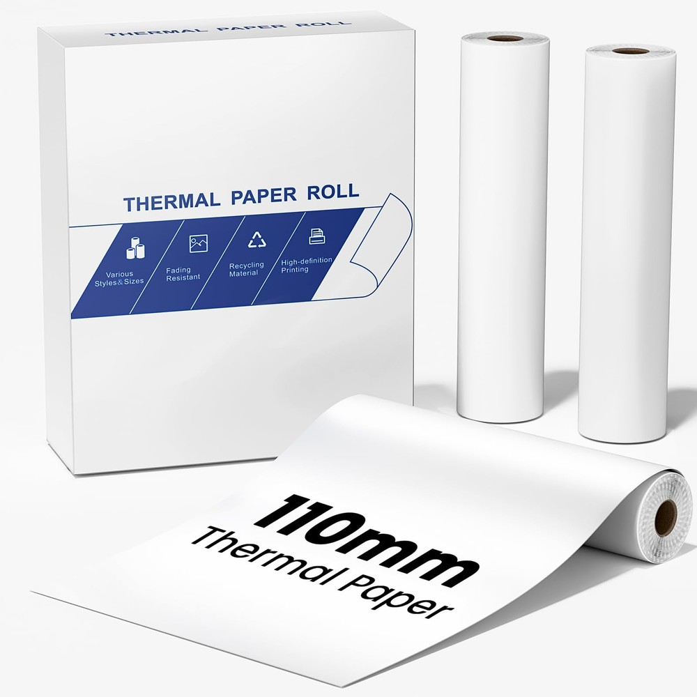 110mm Thermal Printer Paper 3 Rolls Compatible A285M A282M White Roll