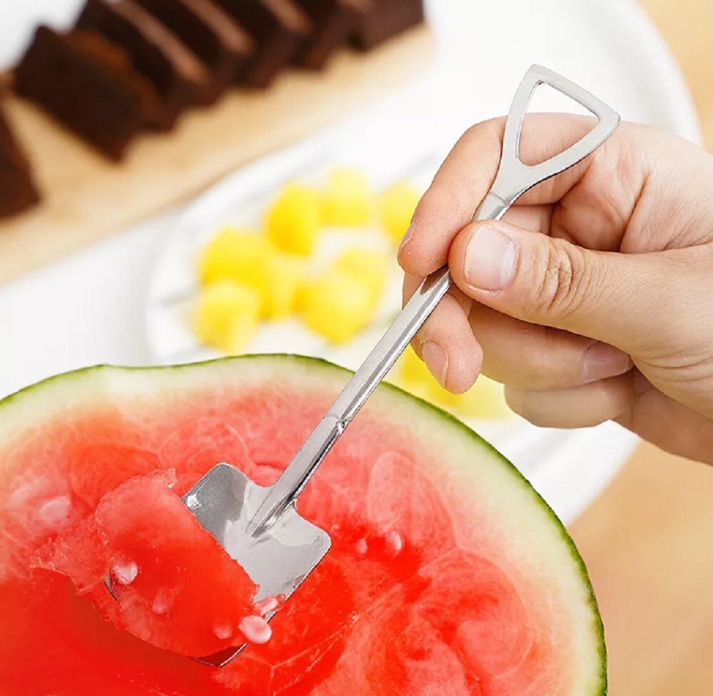 6 Pcs Stainless Steel Shovel Teaspoon Ice Cream Coffee Watermelon Dessert Spoon
