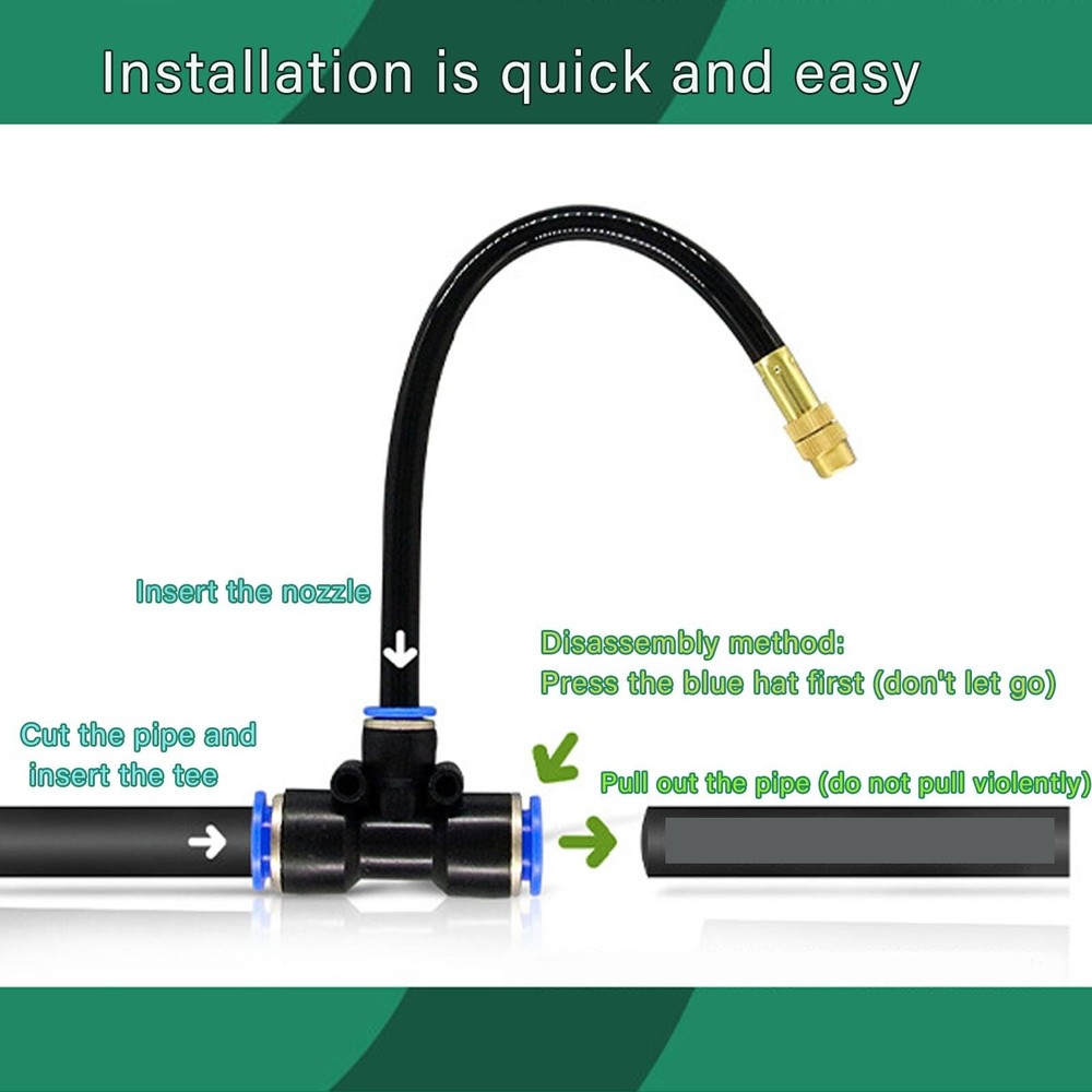 Automatic Greenhouse Drip Irrigation Kit with 20 Brass 360° Adjustable Nozz