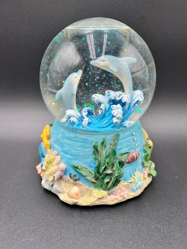 Magical Dophin with Waves Snow Globe , Ocean life base