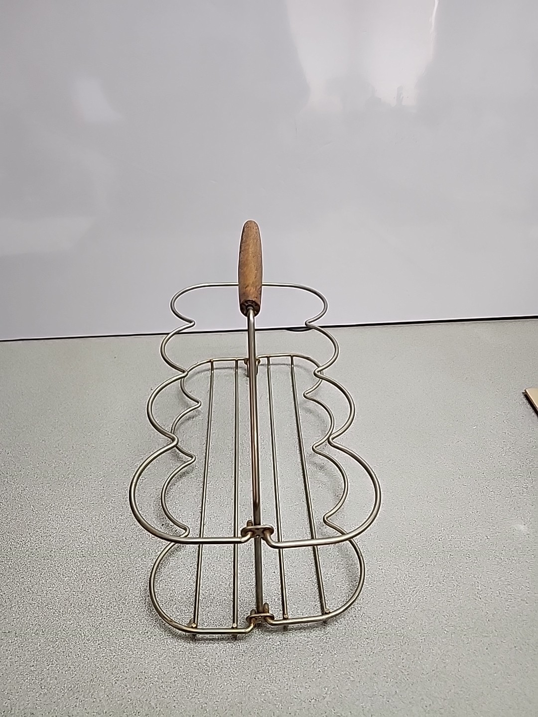 Vtg Collapsible Drinking 8 Glass Holder Caddy Carrier MCM Barware Silver