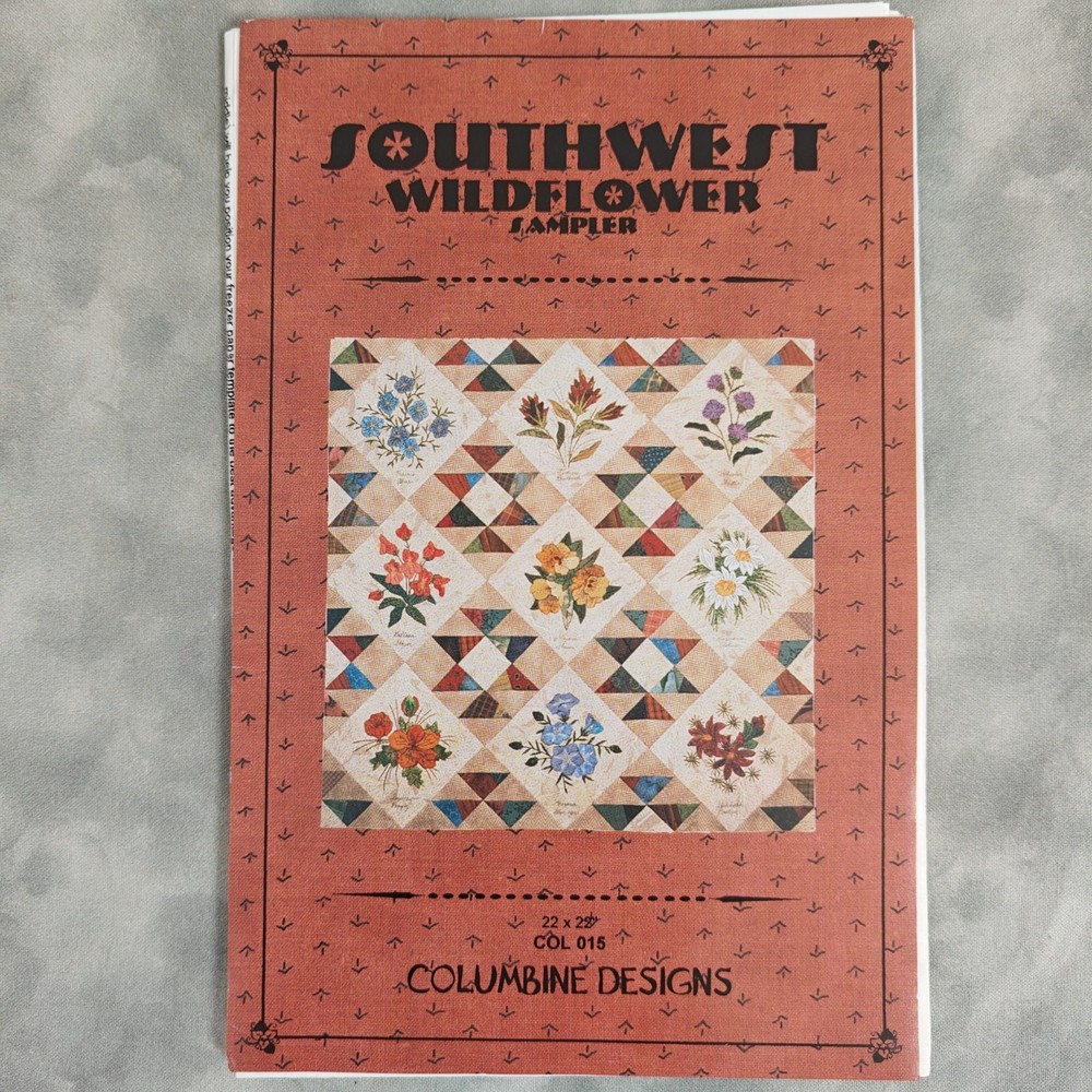 Southwest Wildflower Sampler Quilt Pattern 22x22 Columbine Designs COL015